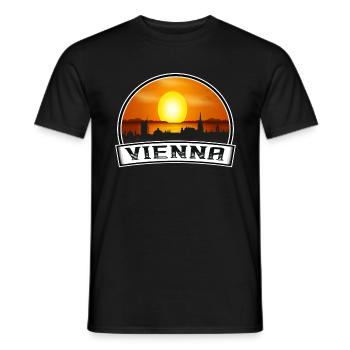 Vienne Autriche Skyline Vintage Sunset Travel Souve - T-shirt homme - noir - Devant - AI Model Male 178 light (178cm)
