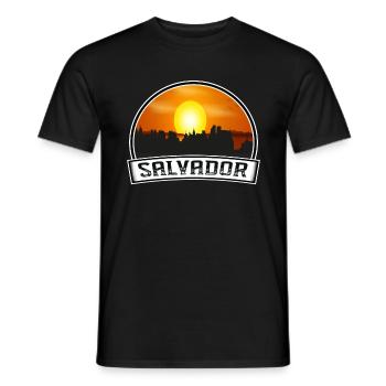 Salvador Brazil Skyline Vintage Sunset Travel Souv - Men's T-Shirt - black - Front - AI Model Male 178 light (178cm)