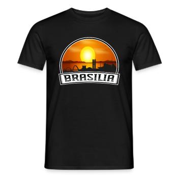 Brasilia Brésil Skyline Vintage Sunset Travel Souv - T-shirt homme - noir - Devant - AI Model Male 178 light (178cm)