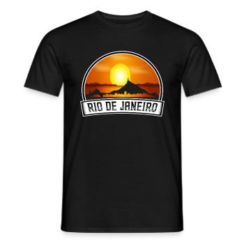 Rio De Janeiro Brazil Skyline Vintage Sunset Trave - Men's T-Shirt - black - Front - AI Model Male 178 light (178cm)