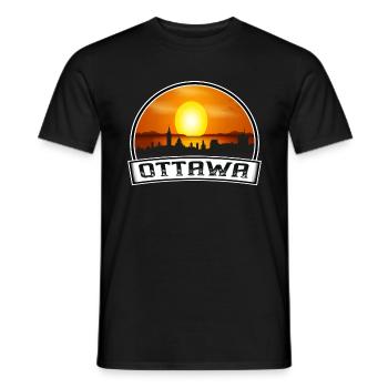 Ottawa Kanada Skyline Vintage Sonnenuntergang Reise Souven - Männer T-Shirt - Schwarz - Vorne - AI Model Male 178 light (178cm)