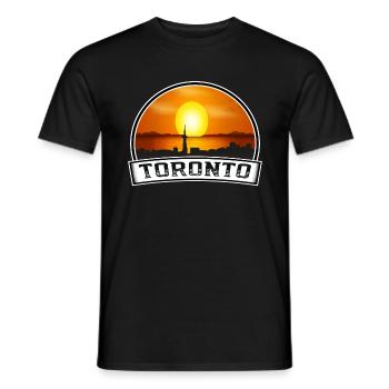 Toronto Kanada Skyline Vintage Sonnenuntergang Reise Souve - Männer T-Shirt - Schwarz - Vorne - AI Model Male 178 light (178cm)