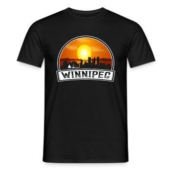 Winnipeg Canada Skyline Vintage Sunset Travel Souv - Men's T-Shirt - black - Front - AI Model Male 178 light (178cm)