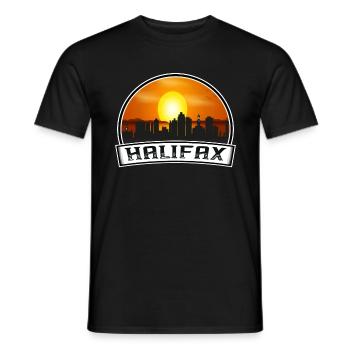 Halifax Kanada Skyline Vintage Sonnenuntergang Reise Souve - Männer T-Shirt - Schwarz - Vorne - AI Model Male 178 light (178cm)