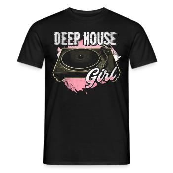 Deep House Musik Girl Disc Jockey - Männer T-Shirt - Schwarz - Vorne - AI Model Male 178 light (178cm)