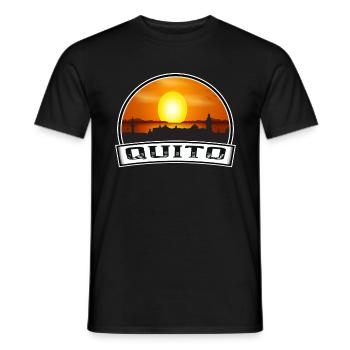 Quito Equador Skyline Vintage Sunset Travel Souven - Männer T-Shirt - Schwarz - Vorne - AI Model Male 178 light (178cm)