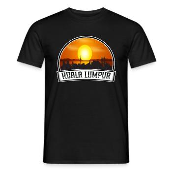 Kuala Lumpur Malaysia Skyline Vintage Sunset Trave - Männer T-Shirt - Schwarz - Vorne - AI Model Male 178 light (178cm)