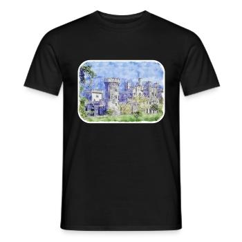 Europa Aquarellskizze Handgezeichnete Illustration - Männer T-Shirt - Schwarz - Vorne - AI Model Male 178 light (178cm)