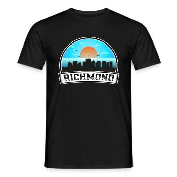 Richmond Virginia Usa Skyline Vintage Sunset Trave - Männer T-Shirt - Schwarz - Vorne - AI Model Male 178 light (178cm)