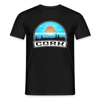 Cork Irlande Skyline Vintage Sunset Travel Souveni - T-shirt homme - noir - Devant - AI Model Male 178 light (178cm)