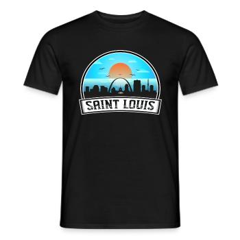 Saint Louis Missouri États-Unis Skyline Vintage Sunset Tr - T-shirt homme - noir - Devant - AI Model Male 178 light (178cm)
