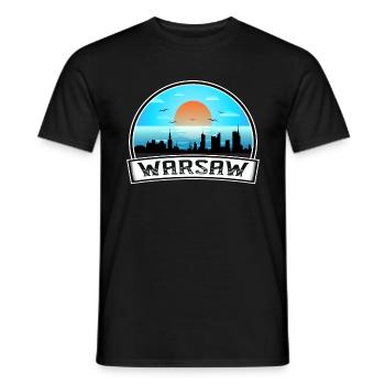 Varsovie Pologne Skyline Vintage Sunset Travel Souven - T-shirt homme - noir - Devant - AI Model Male 178 light (178cm)