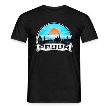 Padua Italien Skyline Vintage Sonnenuntergang Reise Souvenir - Männer T-Shirt - Schwarz - Vorne - AI Model Male 178 light (178cm)