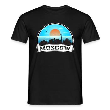 Moscou Russie Skyline Vintage Sunset Travel Souven - T-shirt homme - noir - Devant - AI Model Male 178 light (178cm)