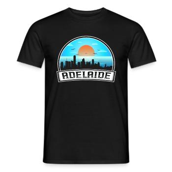 Adelaide Australien Skyline Vintage Sunset Travel S - Männer T-Shirt - Schwarz - Vorne - AI Model Male 178 light (178cm)