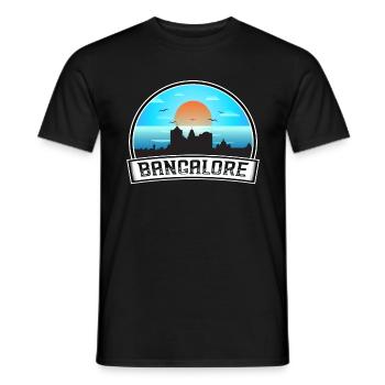 Bangalore Inde Skyline Vintage Sunset Travel Souv - T-shirt homme - noir - Devant - AI Model Male 178 light (178cm)