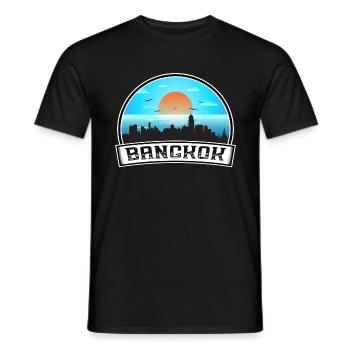 Bangkok Thaïlande Skyline Vintage Sunset Travel Sou - T-shirt homme - noir - Devant - AI Model Male 178 light (178cm)