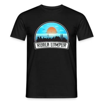 Kuala Lumpur Malaysia Skyline Vintage Sunset Trave - Männer T-Shirt - Schwarz - Vorne - AI Model Male 178 light (178cm)