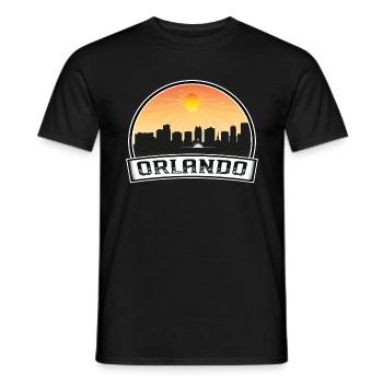 Orlando Florida USA Skyline Vintage Sonnenuntergang Reisen - Männer T-Shirt - Schwarz - Vorne - AI Model Male 178 light (178cm)