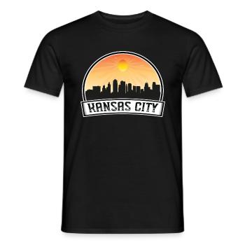 Kansas City Missouri Usa Skyline Vintage Sunset Tr - Männer T-Shirt - Schwarz - Vorne - AI Model Male 178 light (178cm)