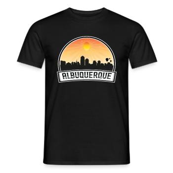 Albuquerque New Mexico USA Skyline Vintage Sonnenuntergang - Männer T-Shirt - Schwarz - Vorne - AI Model Male 178 light (178cm)