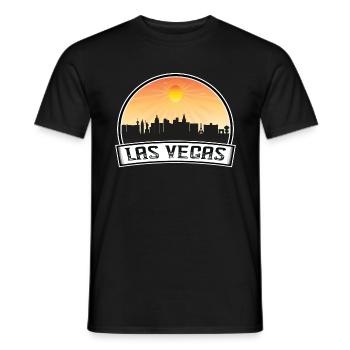 Las Vegas Nevada Usa Skyline Vintage Sunset Travel - Männer T-Shirt - Schwarz - Vorne - AI Model Male 178 light (178cm)
