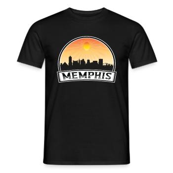 Memphis Tennessee Usa Skyline Vintage Sunset Trave - Men's T-Shirt - black - Front - AI Model Male 178 light (178cm)