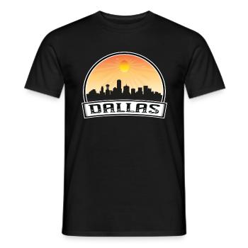 Dallas Texas États-Unis Skyline Vintage Sunset Travel Sou - T-shirt homme - noir - Devant - AI Model Male 178 light (178cm)