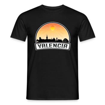 Valencia Espagne Skyline Vintage Sunset Travel Souve - T-shirt homme - noir - Devant - AI Model Male 178 light (178cm)