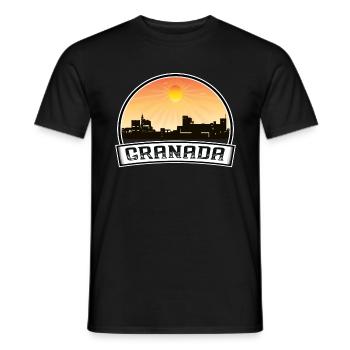 Grenade Espagne Skyline Vintage Sunset Travel Souven - T-shirt homme - noir - Devant - AI Model Male 178 light (178cm)