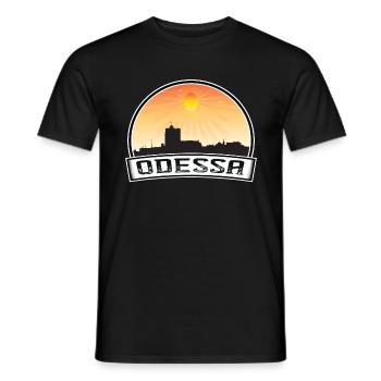 Odessa Ukraine Skyline Vintage Sunset Travel Souve - Men's T-Shirt - black - Front - AI Model Male 178 light (178cm)