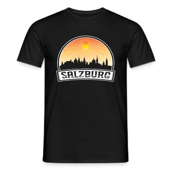 Salzburg Österreich Skyline Vintage Sunset Travel Sou - Männer T-Shirt - Schwarz - Vorne - AI Model Male 178 light (178cm)