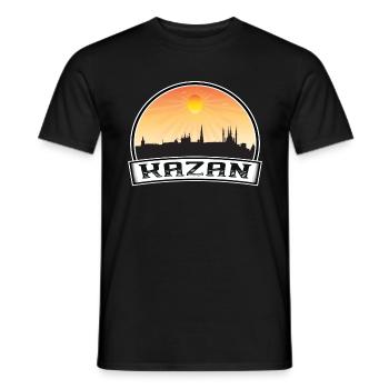 Kazan Russie Skyline Vintage Sunset Travel Souveni - T-shirt homme - noir - Devant - AI Model Male 178 light (178cm)