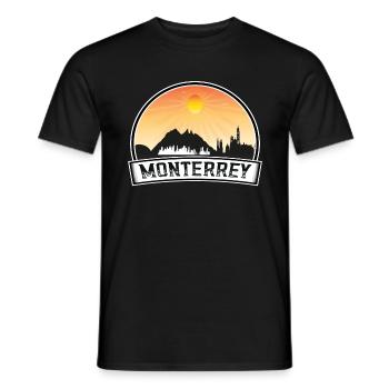 Monterrey Mexiko Skyline Vintage Sonnenuntergang Reise Sou - Männer T-Shirt - Schwarz - Vorne - AI Model Male 178 light (178cm)