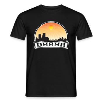 Dhaka Bangladesh Skyline Vintage Sunset Travel Sou - Men's T-Shirt - black - Front - AI Model Male 178 light (178cm)