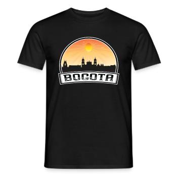 Bogota Kolumbien Skyline Vintage Sonnenuntergang Reise Souv - Männer T-Shirt - Schwarz - Vorne - AI Model Male 178 light (178cm)