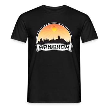 Bangkok Thaïlande Skyline Vintage Sunset Travel Sou - T-shirt homme - noir - Devant - AI Model Male 178 light (178cm)