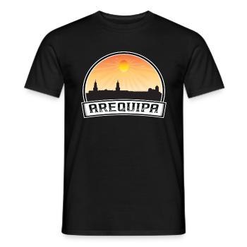 Arequipa Peru Skyline Vintage Sunset Travel Souven - Männer T-Shirt - Schwarz - Vorne - AI Model Male 178 light (178cm)