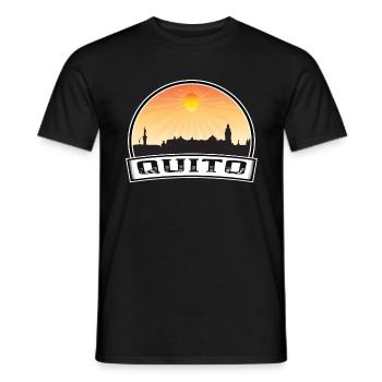 Quito Equador Skyline Vintage Sunset Travel Souven - Männer T-Shirt - Schwarz - Vorne - AI Model Male 178 light (178cm)