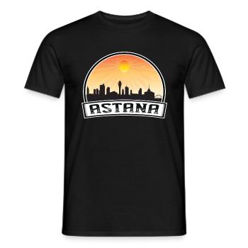 Astana Kazakhstan Skyline Vintage Sunset Travel So - T-shirt homme - noir - Devant - AI Model Male 178 light (178cm)