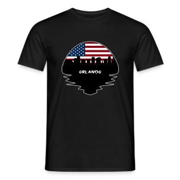 Orlando Florida USA Flagge Skyline Silhouette Reisen - Männer T-Shirt - Schwarz - Vorne - AI Model Male 178 light (178cm)