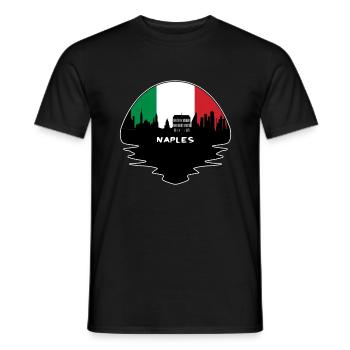 Naples Italy Flag Skyline Silhouette Travel - Men's T-Shirt - black - Front - AI Model Male 178 light (178cm)