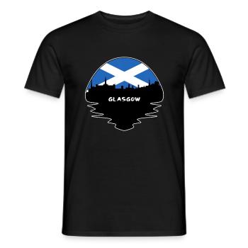 Glasgow Ecosse Drapeau Skyline Voyage Silhouette - T-shirt homme - noir - Devant - AI Model Male 178 light (178cm)