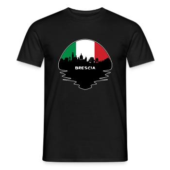 Brescia Italie Drapeau Skyline Voyage Silhouette - T-shirt homme - noir - Devant - AI Model Male 178 light (178cm)