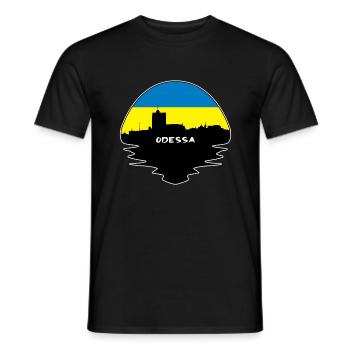 Odessa Ukraine Flag Skyline Silhouette Travel - Men's T-Shirt - black - Front - AI Model Male 178 light (178cm)