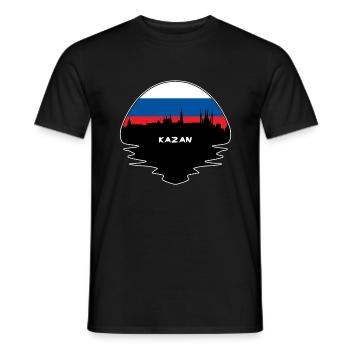 Kazan Russie Drapeau Skyline Silhouette Travel - T-shirt homme - noir - Devant - AI Model Male 178 light (178cm)