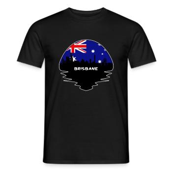 Brisbane Australie Flag Skyline Silhouette Voyage - T-shirt homme - noir - Devant - AI Model Male 178 light (178cm)