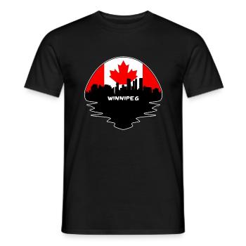 Winnipeg Canada Flag Skyline Silhouette Travel - Men's T-Shirt - black - Front - AI Model Male 178 light (178cm)