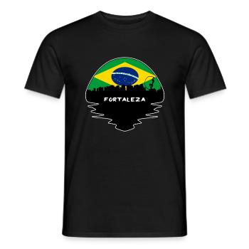 Fortaleza Brésil Flag Skyline Silhouette Voyage - T-shirt homme - noir - Devant - AI Model Male 178 light (178cm)