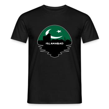 Islamabad Pakistan Flag Skyline Silhouette Travel - Men's T-Shirt - black - Front - AI Model Male 178 light (178cm)